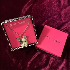 Betsey Johnson NIB French Bulldog Pendant Necklace